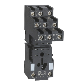 Schneider Electric Socket; 11-Blade; Screw Terminal; for RXM3 Relays; DIN Rail or Panel Mount